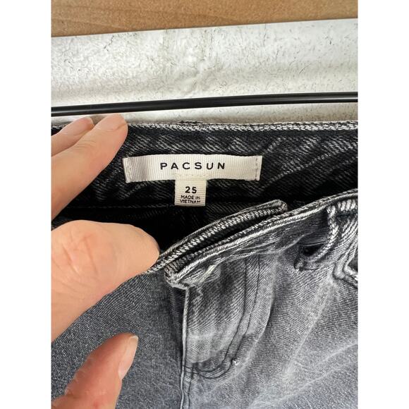 Pacsun Women's Two Tone Denim Mini Skirt Regular Fit Black/Gray Size 25 - Picture 7 of 9
